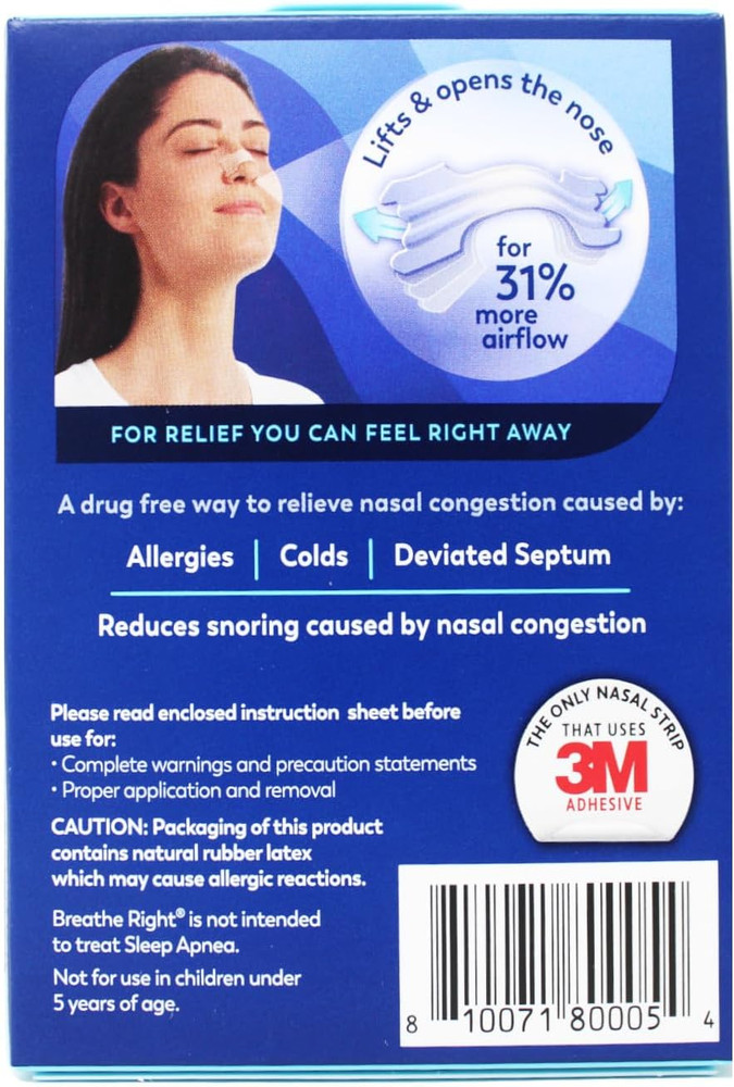 Nasal Strips Clear for Sensitive Skin Large 30 Each