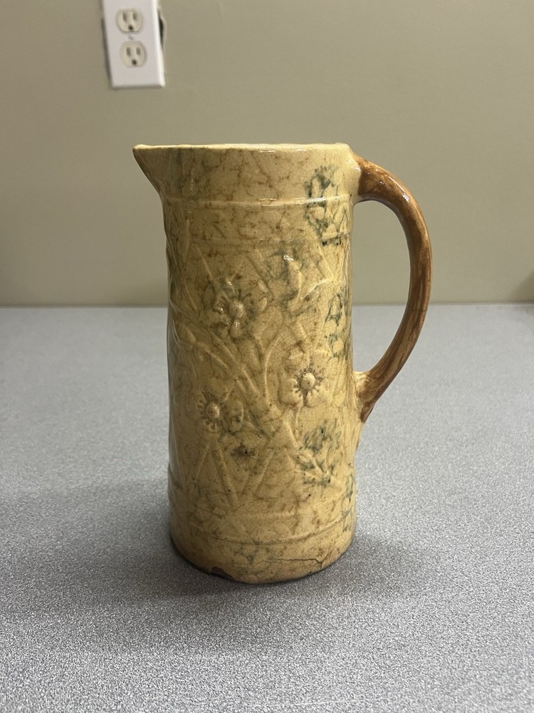 9.5” Antique Primitive Spatterware Pitcher    19th Century