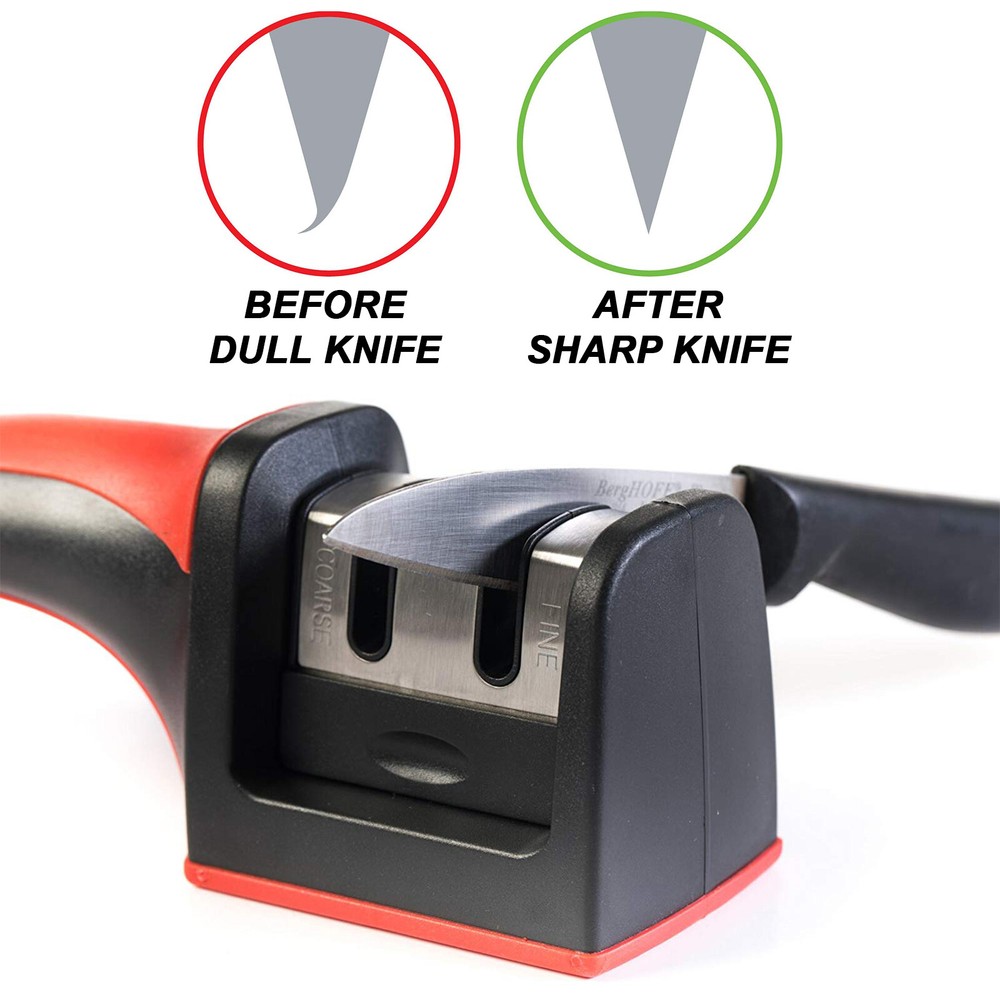 Professional Kitchen 2 Stage Knife Sharpener with Soft Grip Safety Handle
