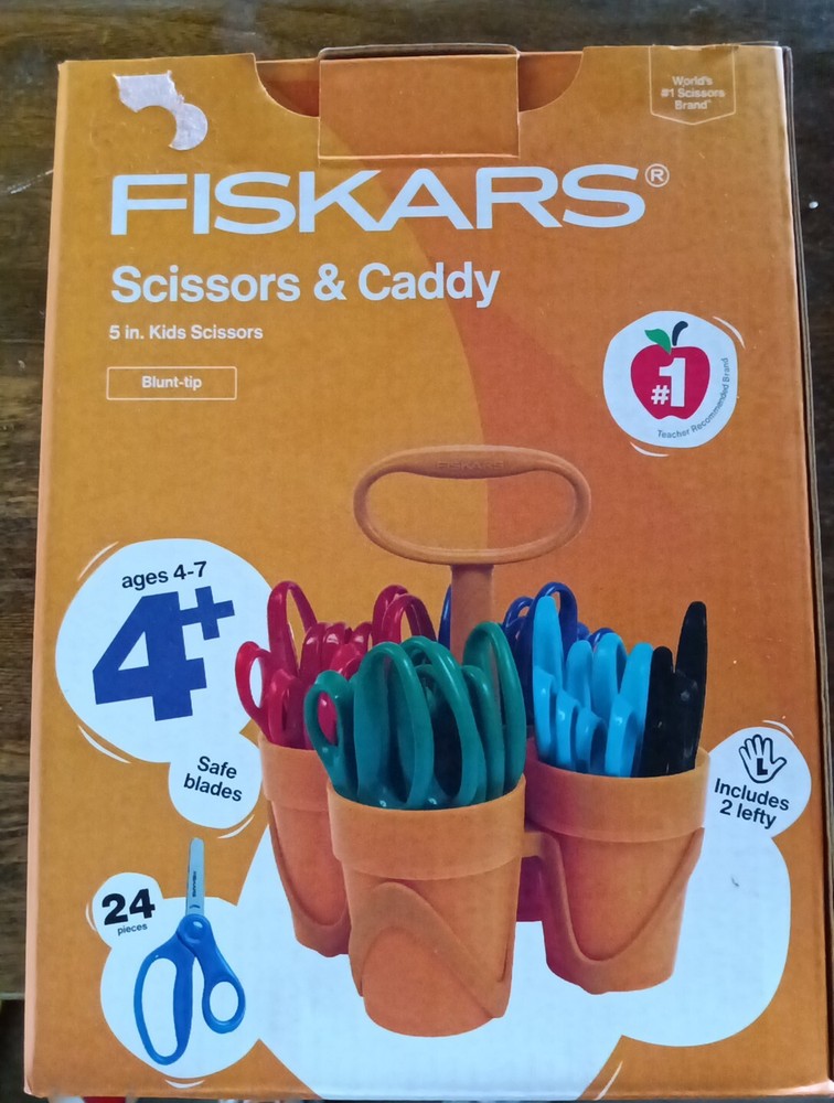 Fiskars Class Pack for Kids, 24 Blunt Tip Scissors, NEW "Safer Blade Angle"