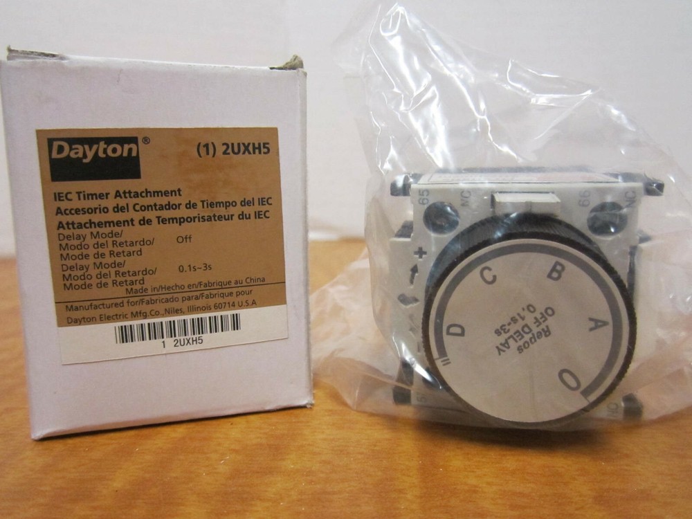 IEC Timer Attachment Off Delay 1-3 Sec Front Mounting 2 Contacts -Qty 3