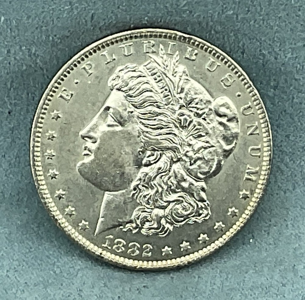 1882-O Morgan Silver Dollar, in Uncirculated condition