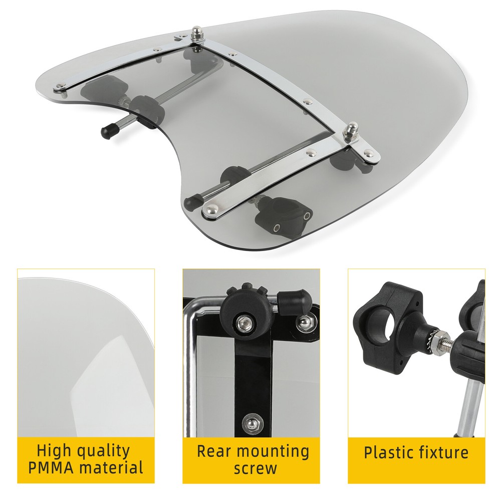 For Honda Shadow Aero 1100 1" 7/8" Handlebar Motorcycle Windshield Windscreen