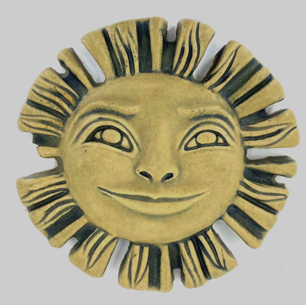 Sun Face Ceramic Tile by Gretchen Kramp *defect* See Photos & Description