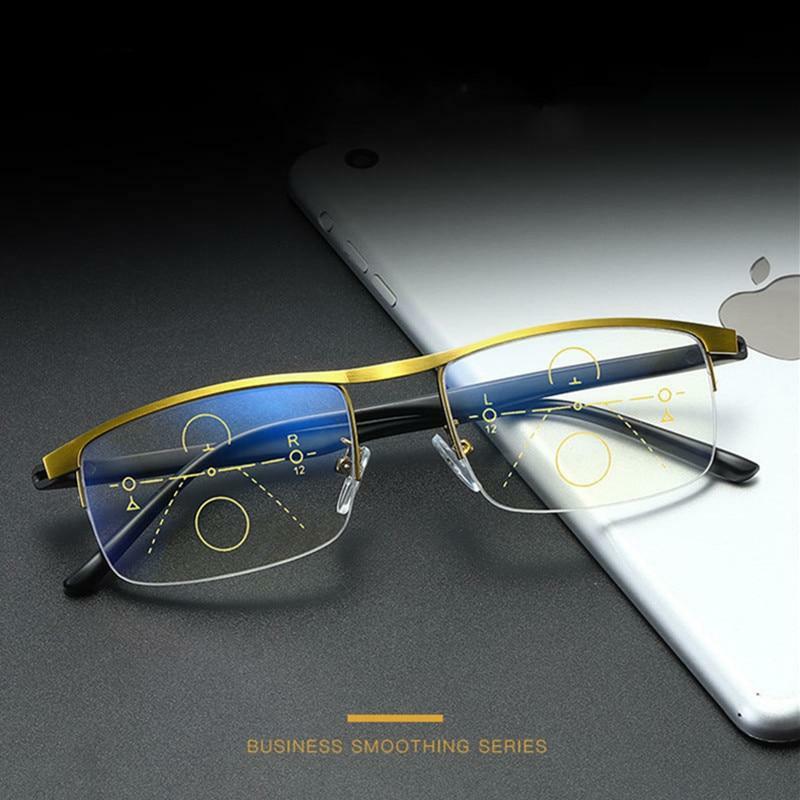 Anti blue transition reading glasses multifocal progressive Auto Focus