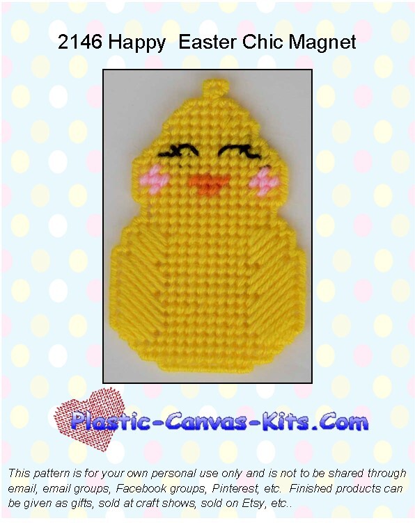 Happy Easter Chic Magnet-Plastic Canvas Pattern/Kit