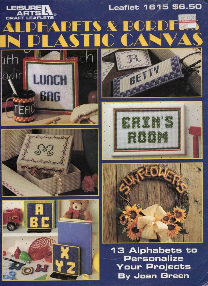 VTG!ALPHABETS & BORDERS IN PLASTIC CANVAS PATTERN LEAFLET 1615