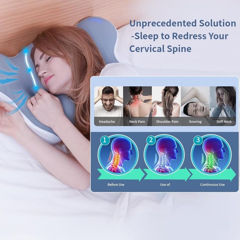 Cloud Contour Memory Foam Pillow,Ergonomic Design for Reducing Snoring