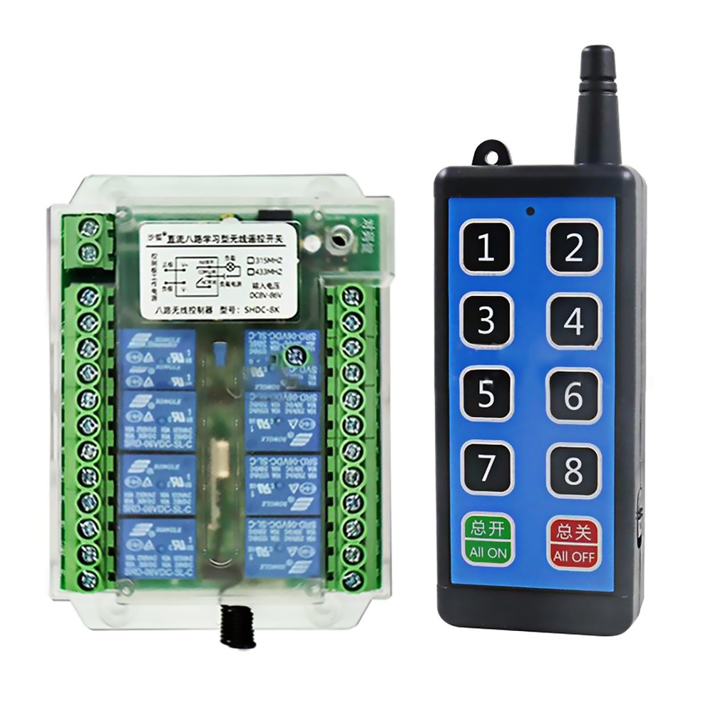 Simple Operation 8 Channel Wireless RF433MHz Remote Control Switch Relay Module