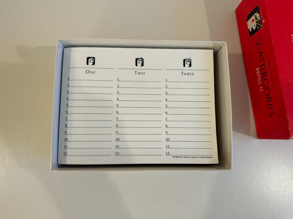 Scatagories Refill #1 6 Answer Pads 1989