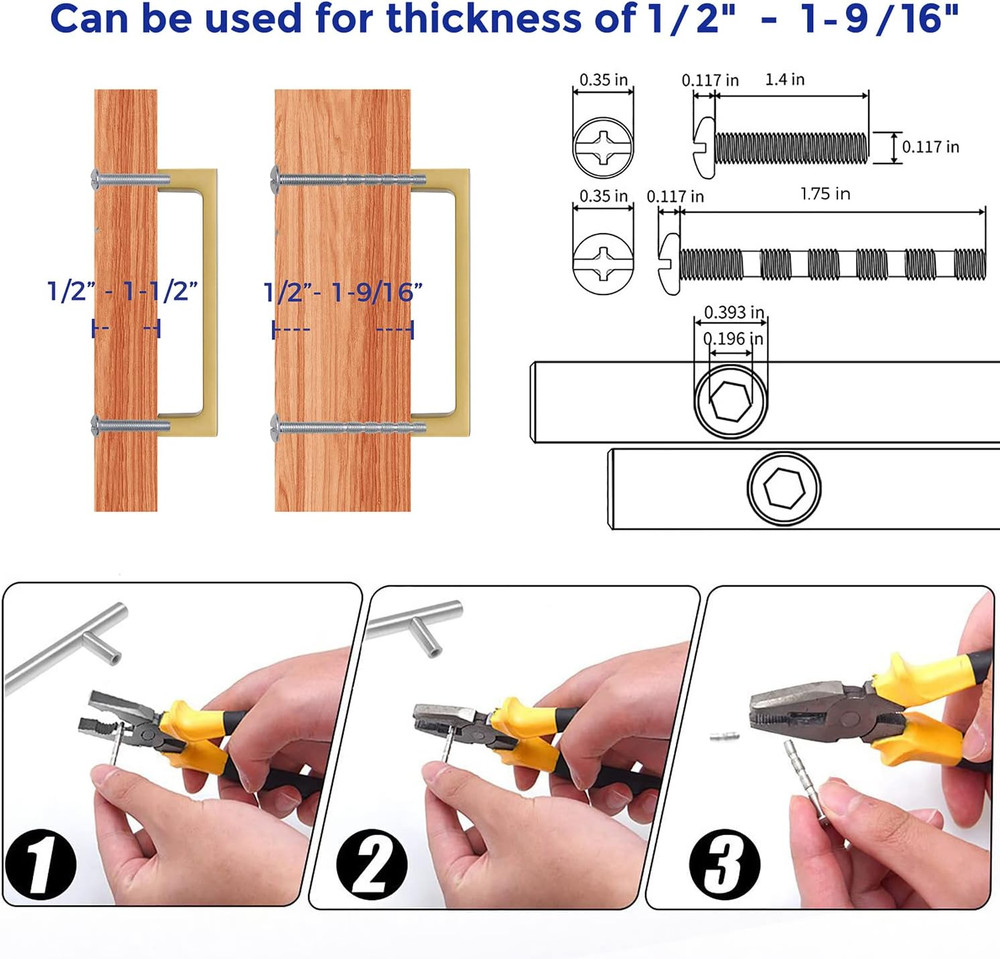 5 Pack Solid 5 Inch Kitchen Square Cabinet Handles Brushed Brass Drawer Pulls Ki