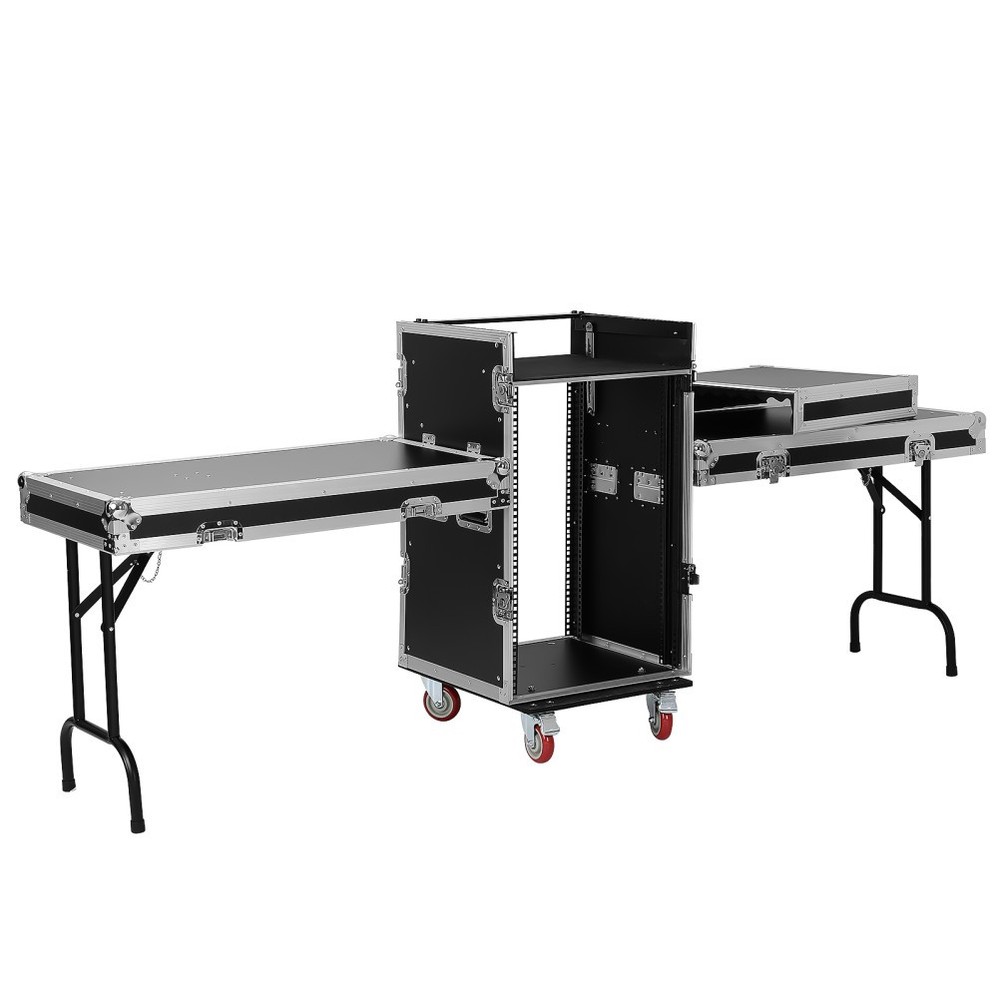 16U DJ Road Case Flight Case Tilted Mixer Stand & Work Table,Studio Rack Cabinet