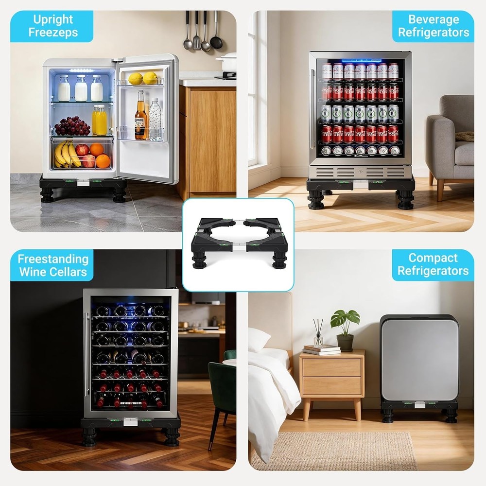 Adjustable Refrigerator Pedestal Base - 400 lb Capacity