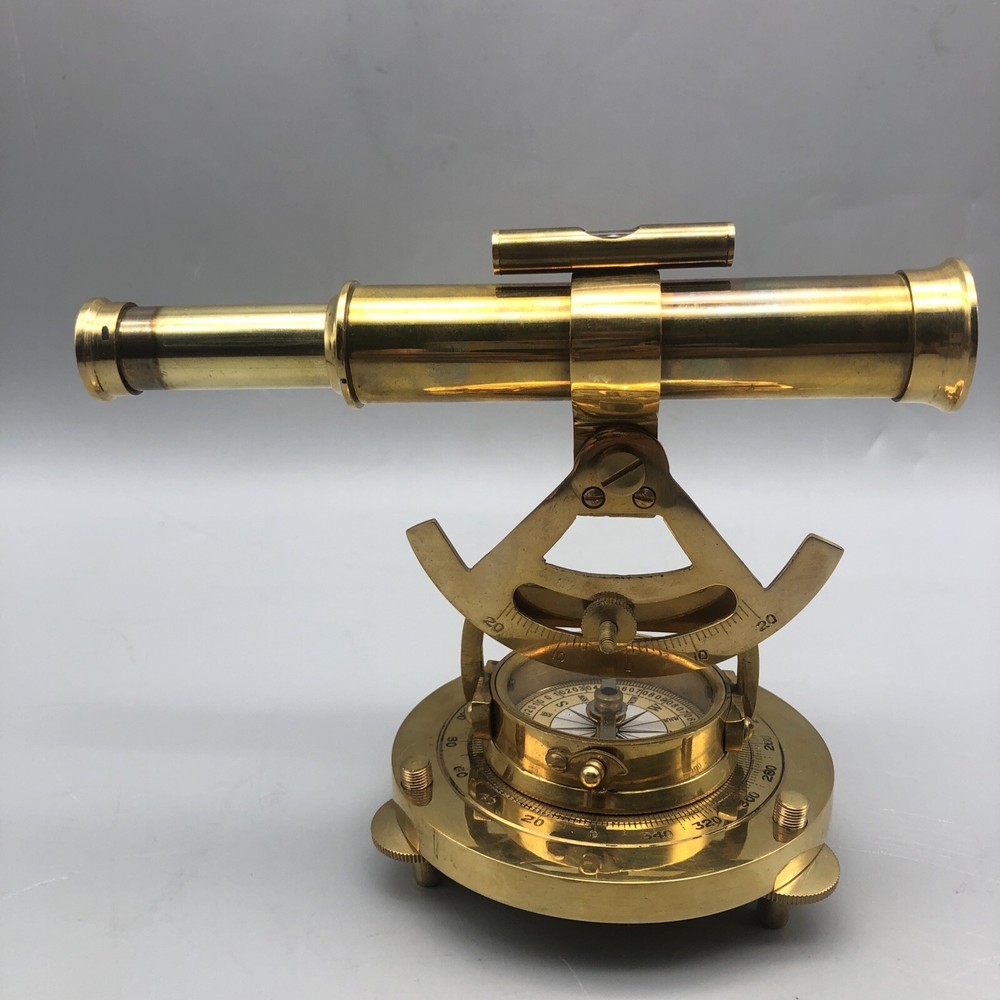Brass Telescope Compass Feel The Distant Objects Nearer  *READ