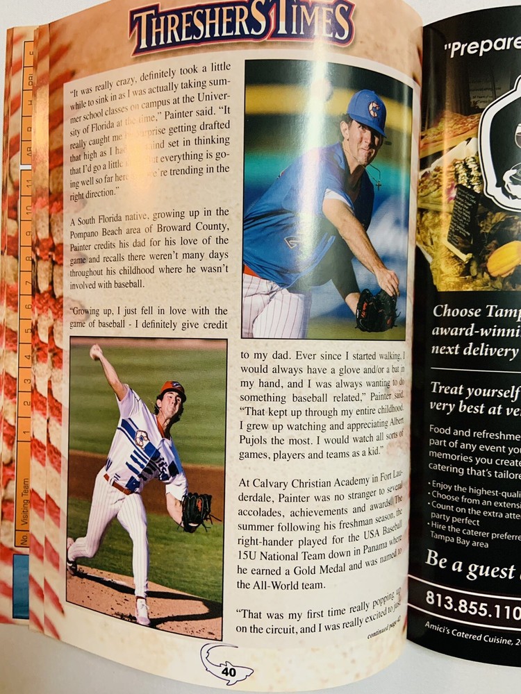 Andrew Painter May 2022 Clearwater Threshers Phillies Minor League MiLB Program