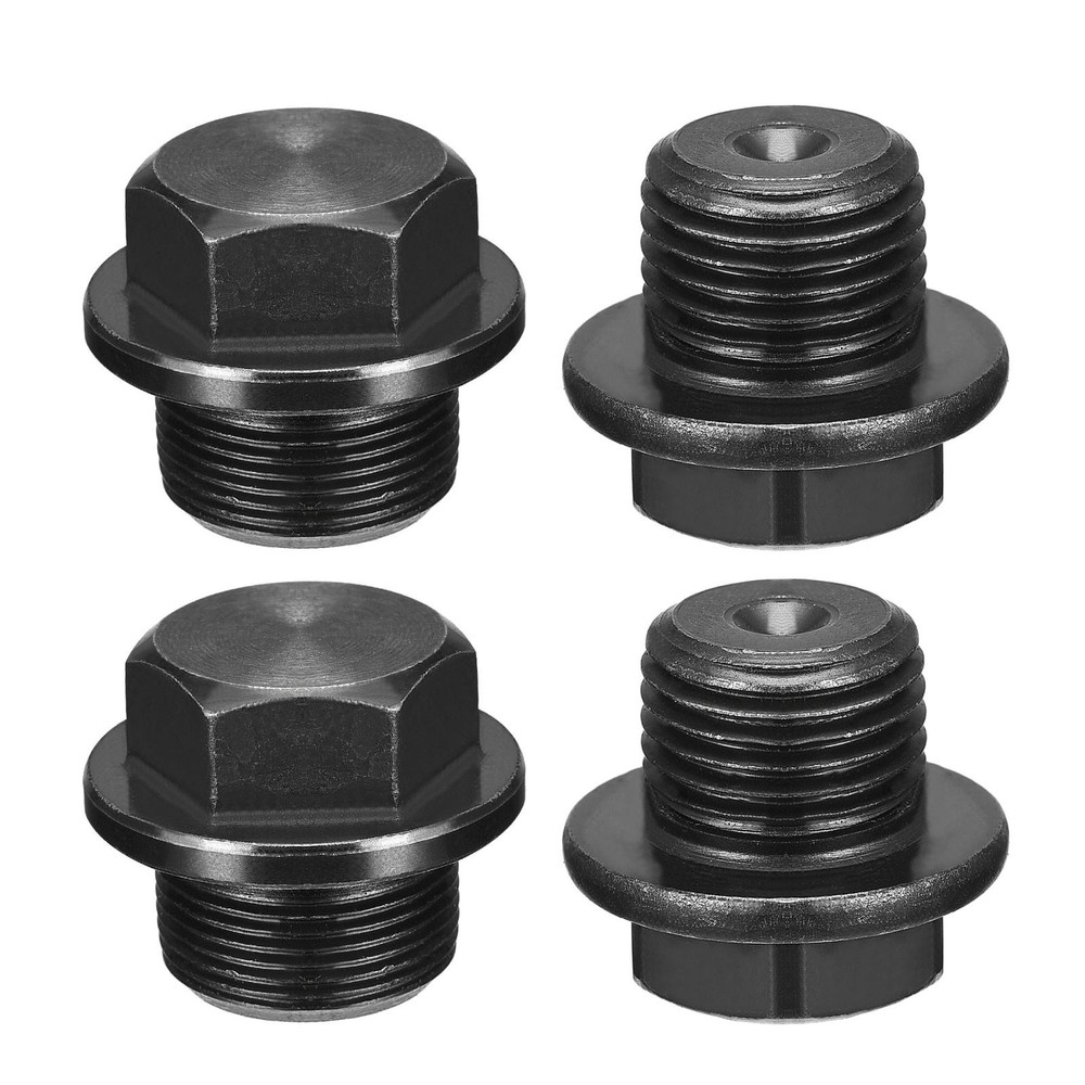 Outer Hex Head Socket Pipe Fitting Plug M16x1.5 Male Thread Carbon Steel 4Pcs