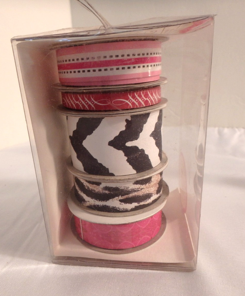 Anna Griffin Border Sticker Rolls Peyton Collections 5 Rolls New Pink Black