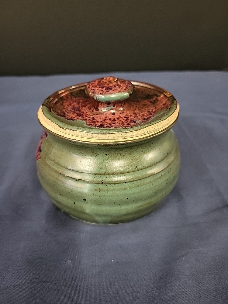 Art Pottery Jar with Lid Handmade