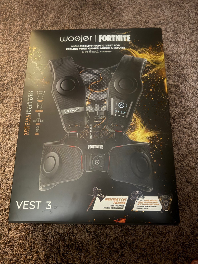 Woojer Vest 3 Midas Edition Haptic Gaming Vest Bundle + Fortnite Bonus Item Code