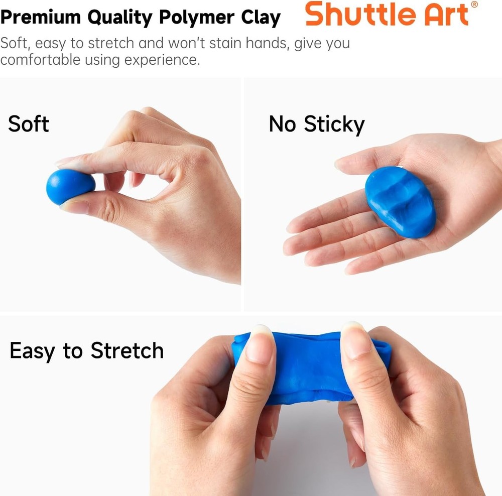 Versatile Polymer Clay Kit: 57 Colors, 19 Tools - Perfect for Creative Minds