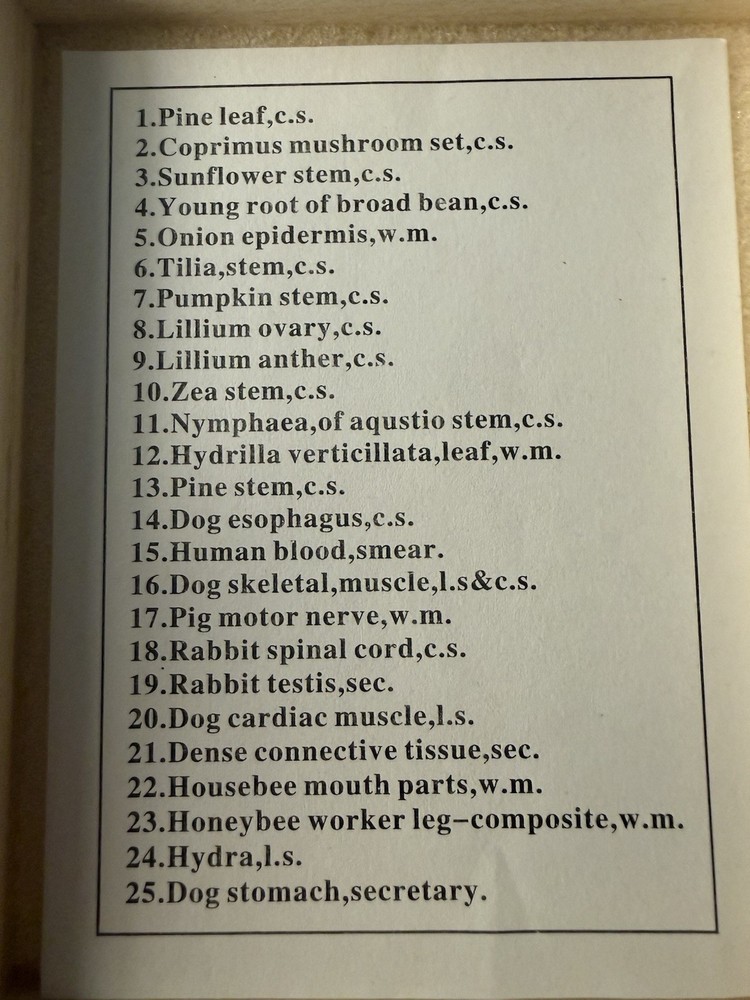 Amscope 25 Prepared Biology Microscope Slides NEW