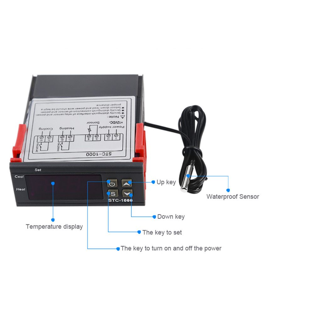 1 PC Aquarium Thermostat NTC Sensor STC-1000 Digital Temperature Controller