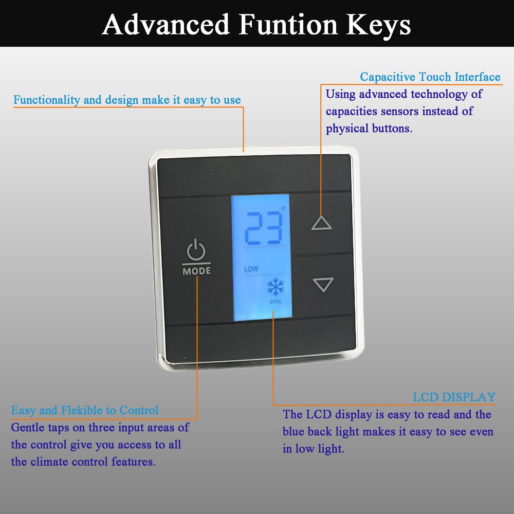 RV Single Zone Wall Thermostat For Dometic for RV/Camper Conditioner 3316250.712