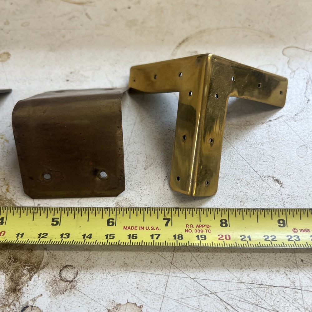 19thC Brass Trunk Corners