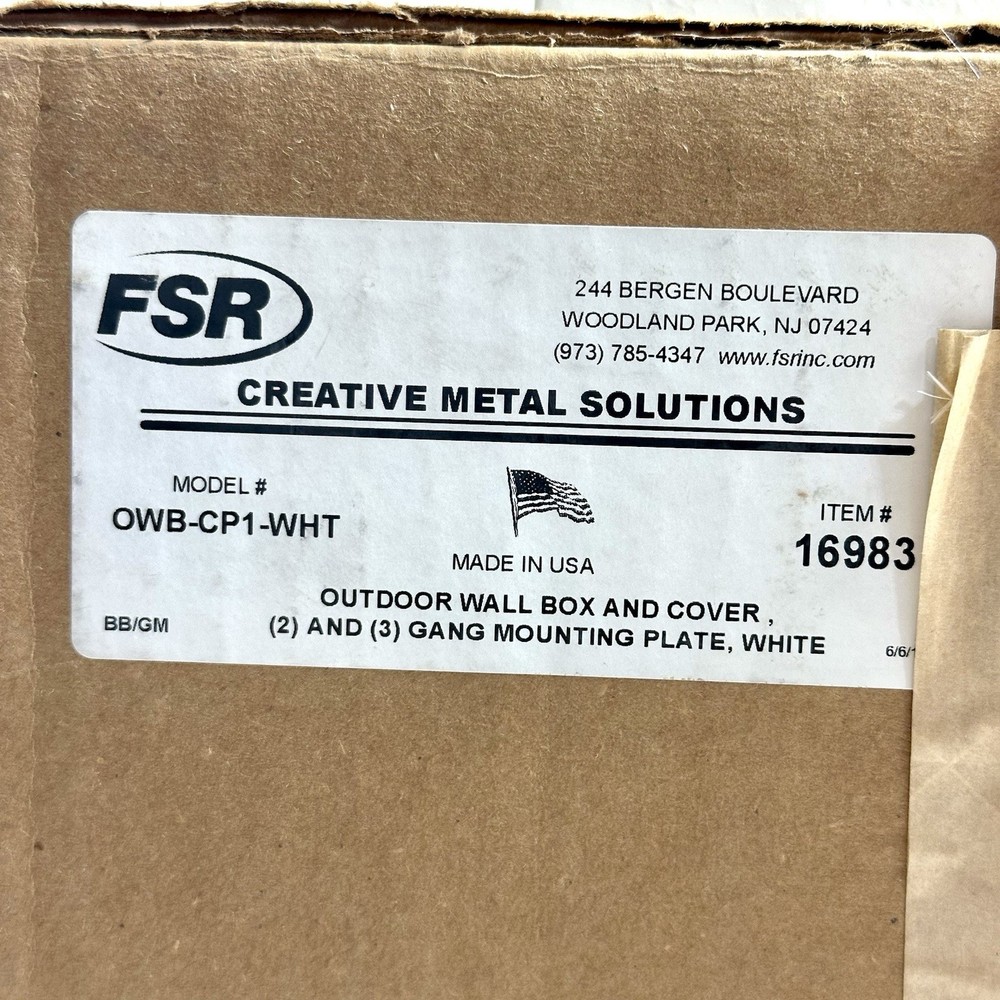 FSR OWB-CP1-WHT Outdoors locking wall box