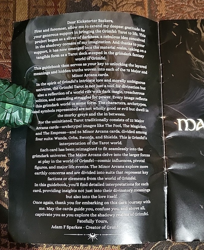Grimfel Tarot Deck + Booklet - Adam F Sparkes