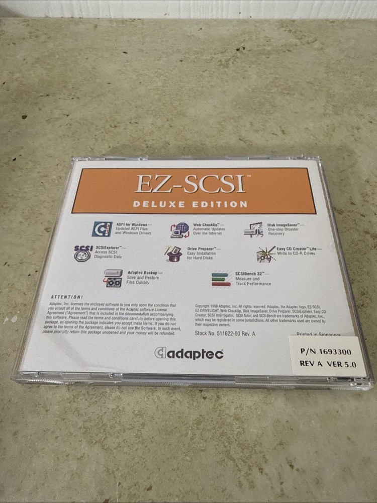 Adaptec EZ-SCSI Deluxe Edition CD-ROM 1998