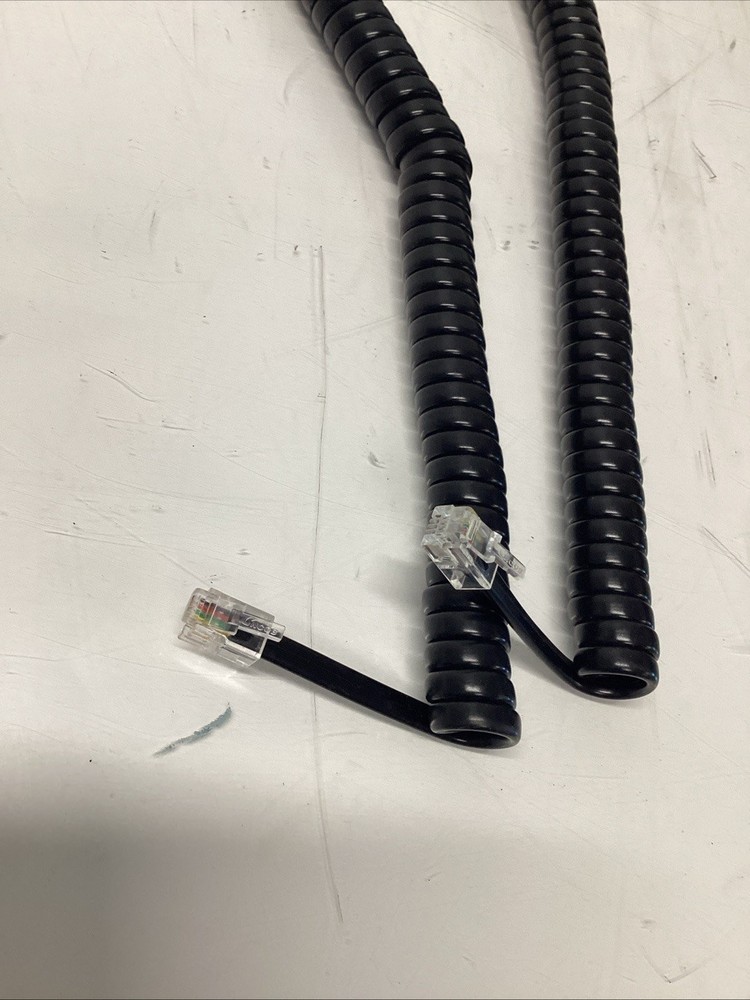 Black Coiled Telephone Handset Cord P-578