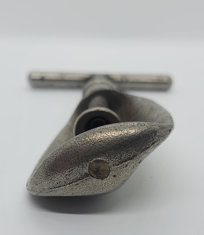 Antique Heavy Metal Nutcracker - Screw Twist, Solid Turn Handle, Nuts Thread, 6"