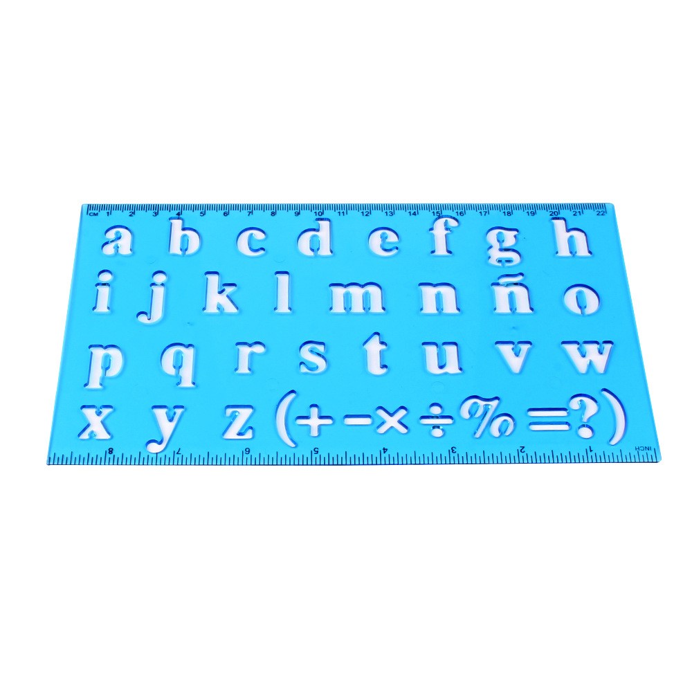 Plastic Drawing Ruler Alphabet & Number Hollow Template Stencil Learning TSWL
