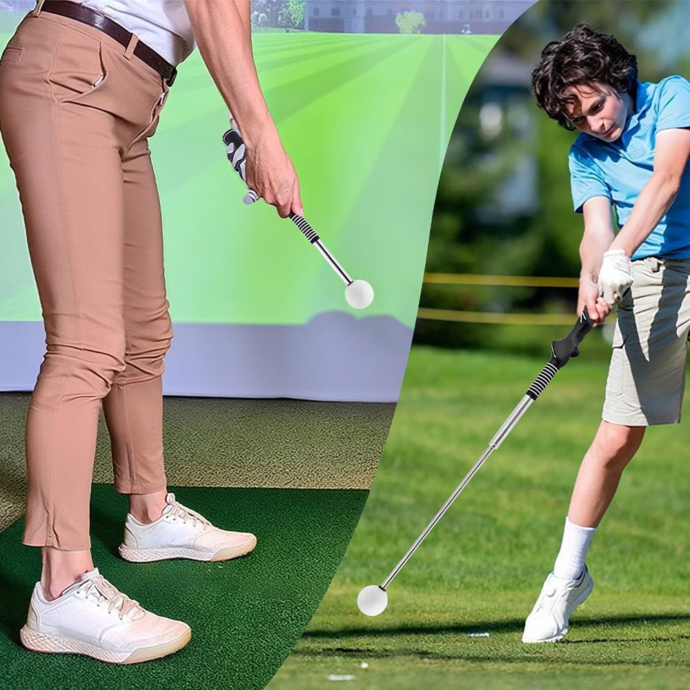 Retractable Golf Swing Training Aid – Fix Rhythm & Stop Slicing/Hooking, Right