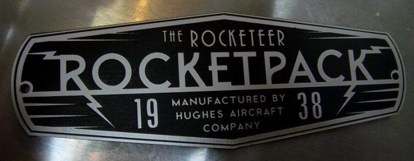 CUSTOM ROCKETEER ROCKETPACK DISPLAY NAMEPLATE PLACARD SIGN PROP ROCKET PACK JET