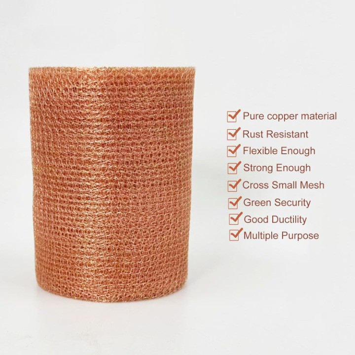 Copper Mesh Rodent Control Roll 5"x33ft Rustproof Wire Wool Mice Rat Stopper