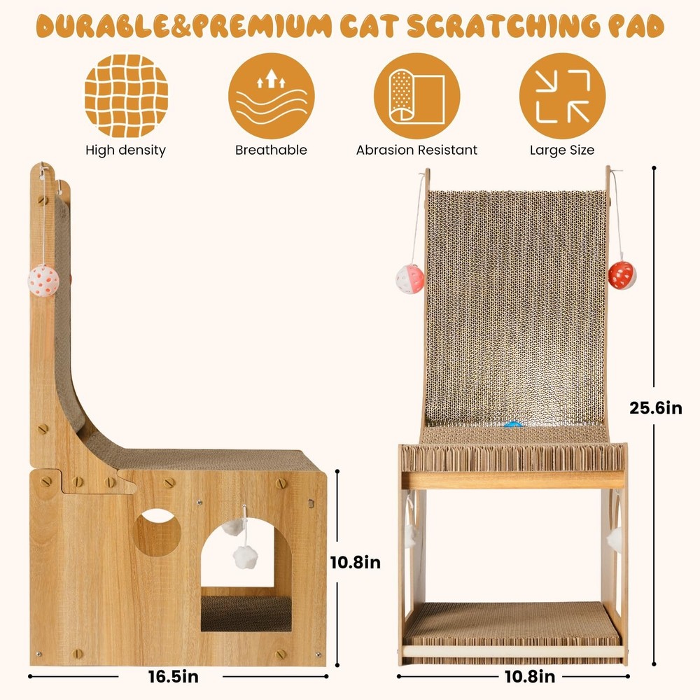 ​Cat Scratcher, Double Layer Cat Scratching Board, L Shaped Vertical Cat S