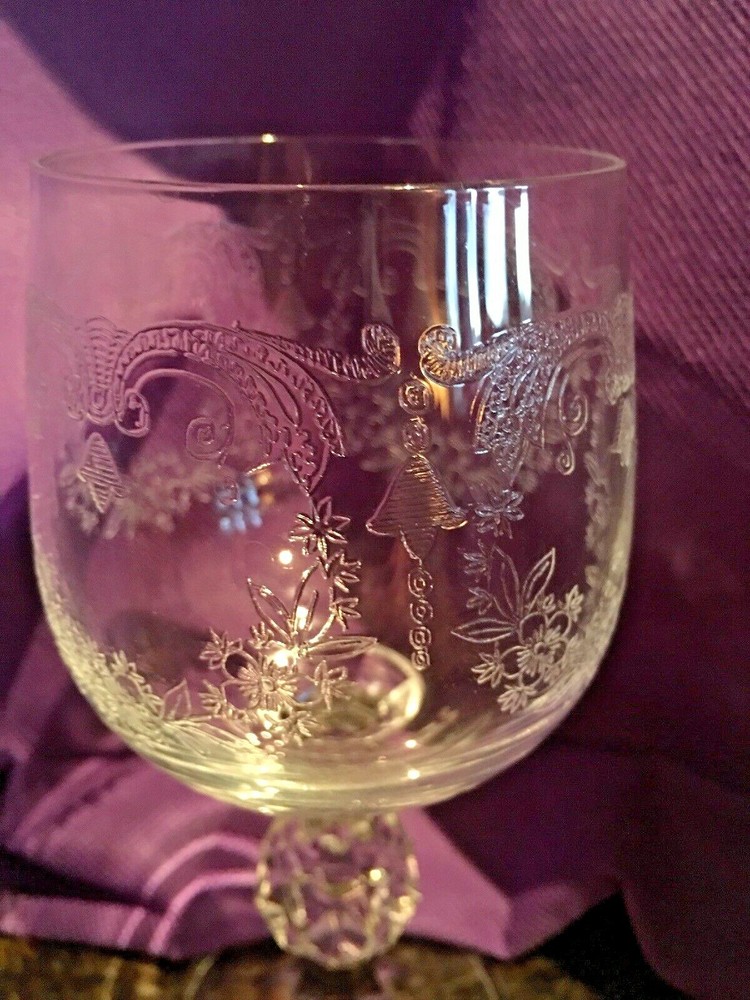 Wine stem blown Glass Cascade Set 4