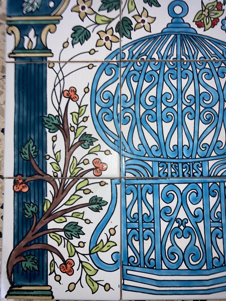 18" x 24" Ceramic Tile Mural Backsplash Art Wall Panel Hand Painted