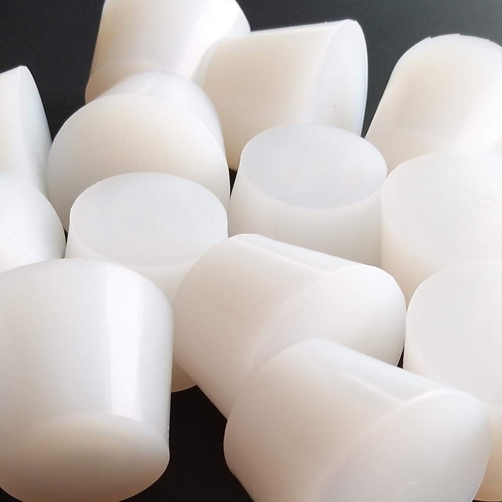 White Tapered Shaped Solid Silicon Rubber Stopper Lab Stopper 8# Size 3 Pcs