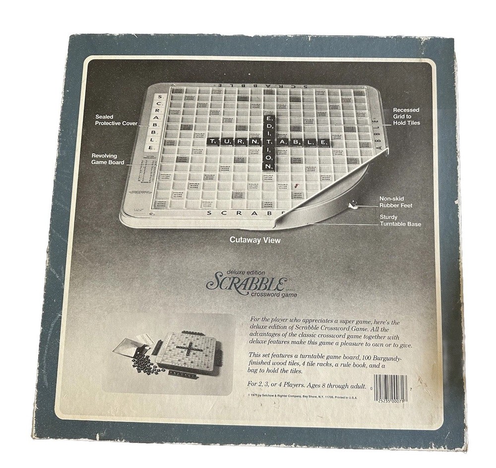 1977 Deluxe Edition Scrabble Game Complete With Turntable in Excellent Condition
