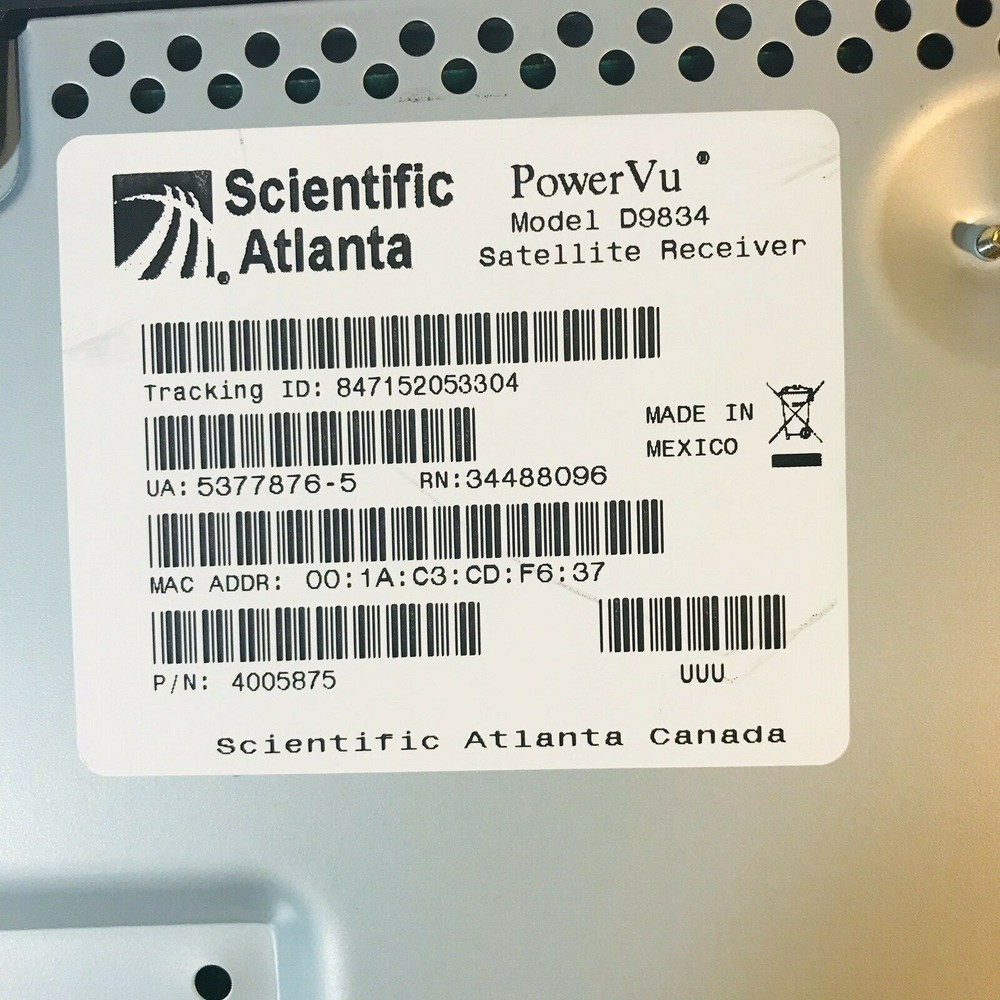 Scientific Atlantic D9834 PowerVu Satellite Receiver Content Distributor 4005875