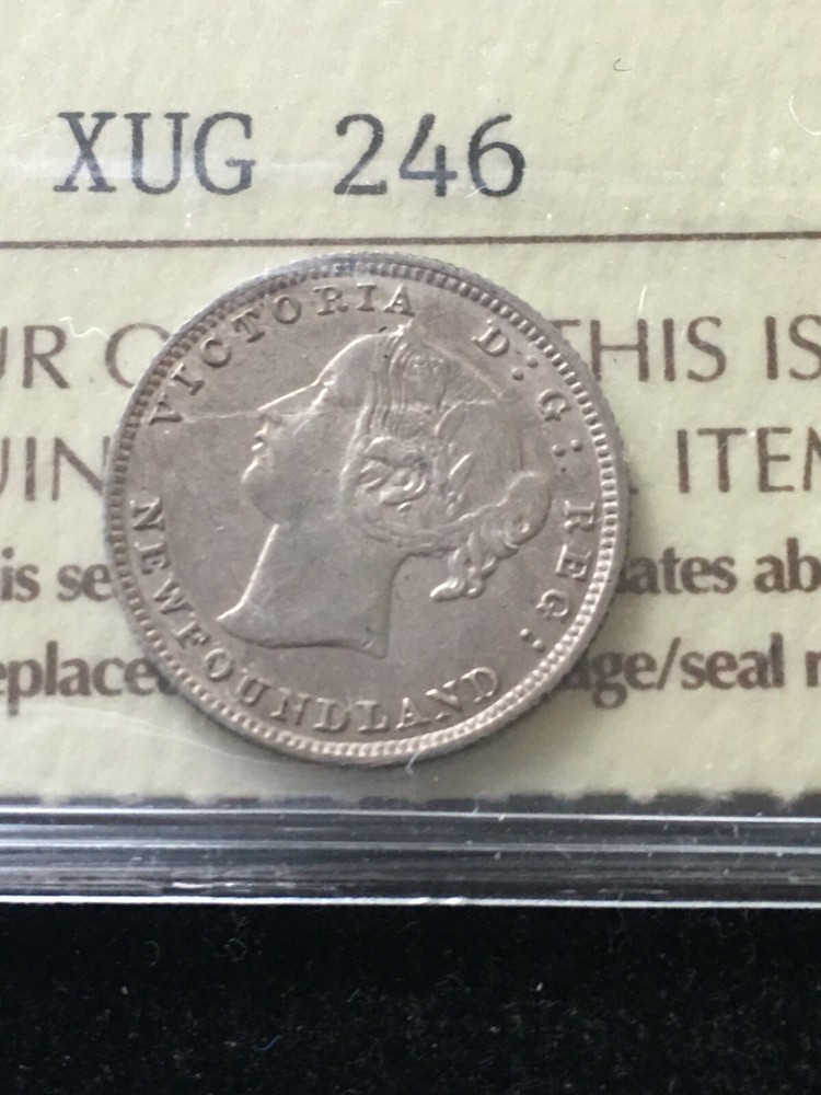 1881 ICCS Graded, Newfoundland ¢5 Cent, **EF-45**