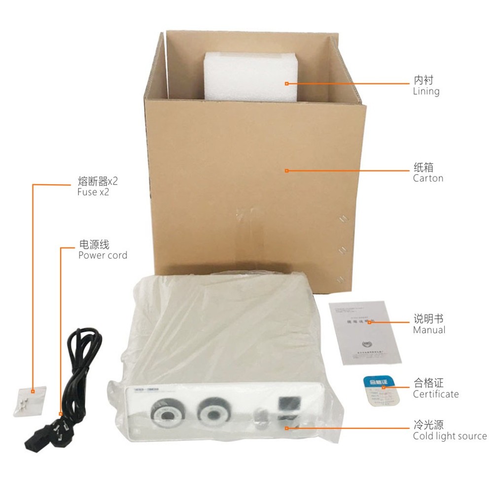 150W Double-Hole Halogen Medical Cold Light Source for Endoscope Microscope