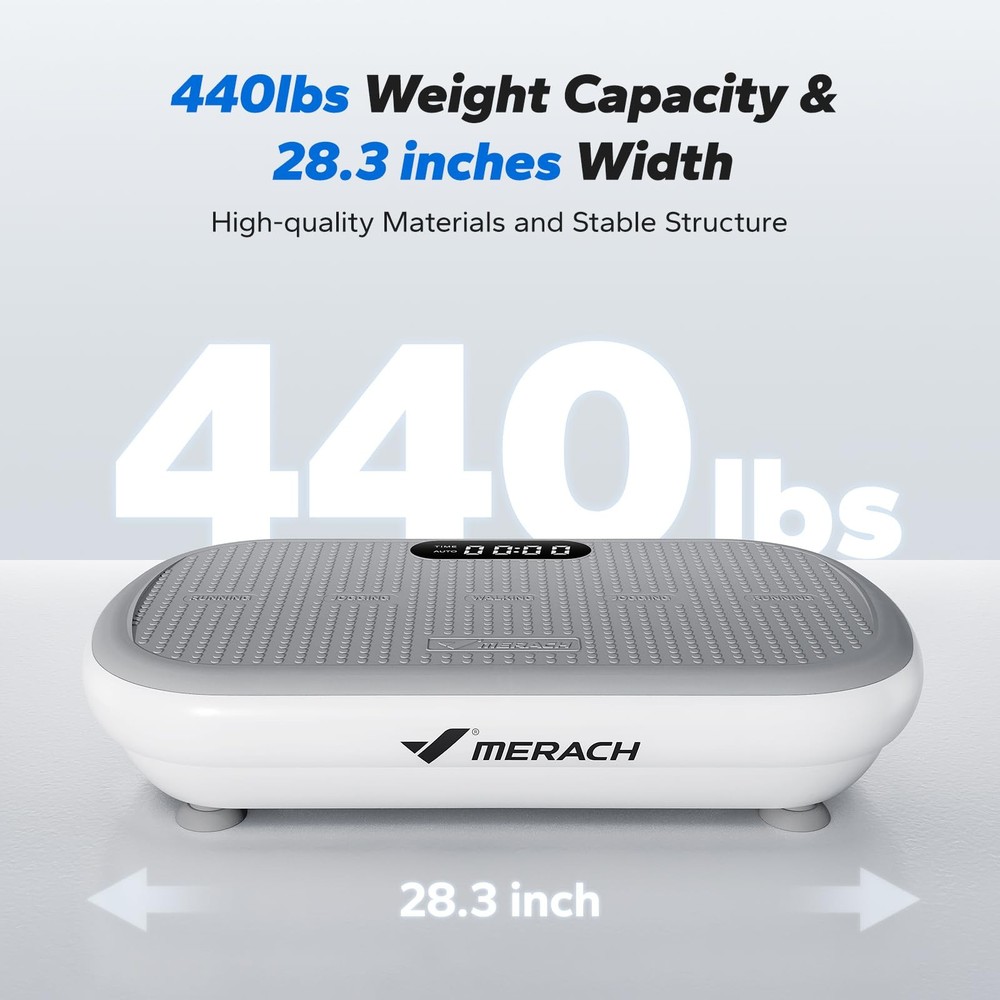 MERACH Vibration Plate Exercise Machine, 440 Lbs White