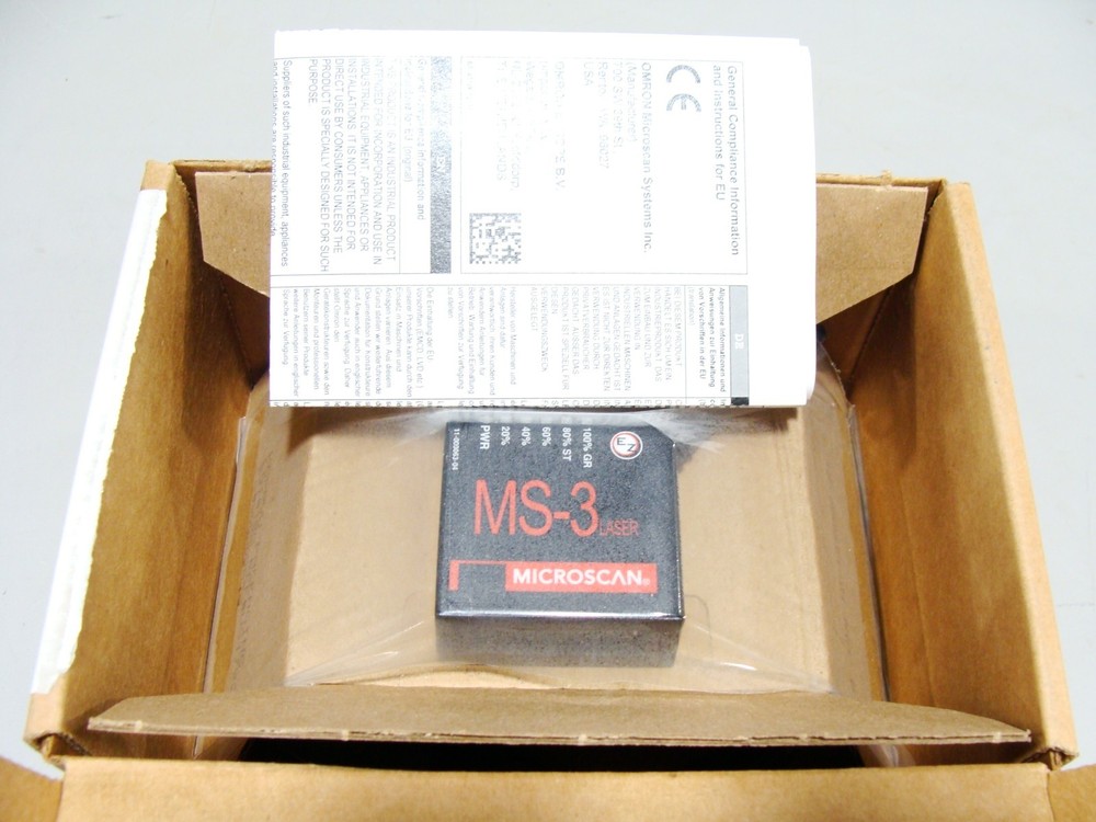 New Sealed Microscan Omron MS-3 Laser Fixed Angle Barcode Scanner FIS-0003-0004G