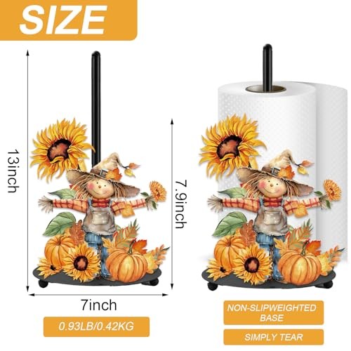 Fall Paper Towel Holder Rustic Scarecrow Kitchen Decor Fall Scarecrow