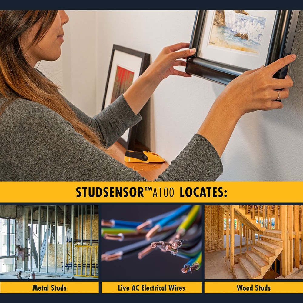 Zircon StudSensor A100 Wall Scanner and Center/Edge Locating Stud Finder with...