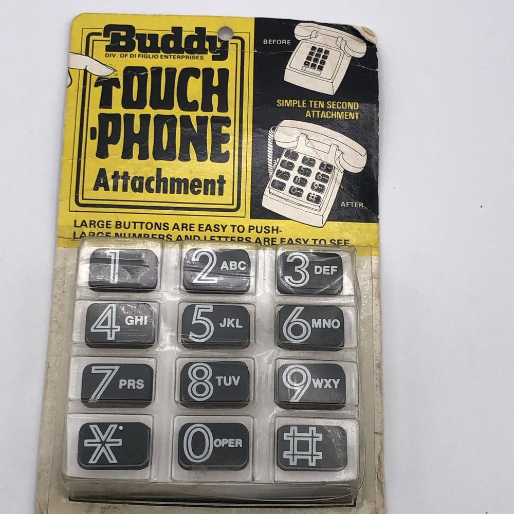 Buddy Touch Tone Phone Attachment Large Number Button panel NOS NIB